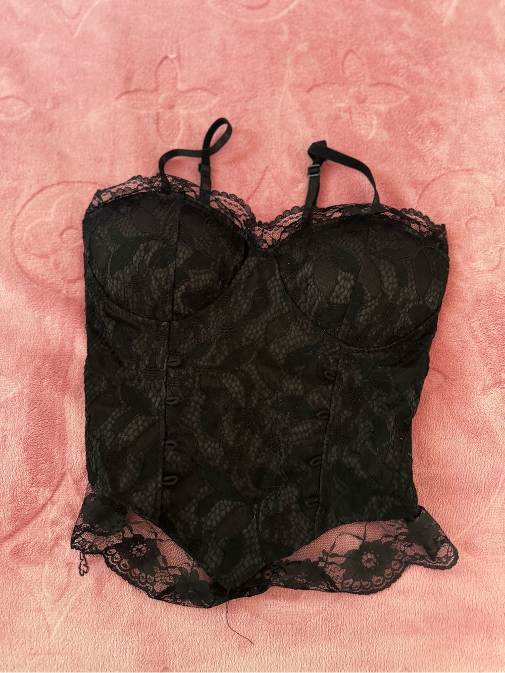Black Lace Bustier Top